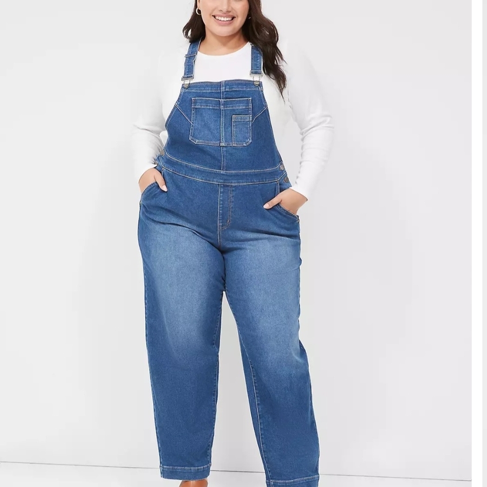 Lane Bryant Blue Denim Jeans Overalls